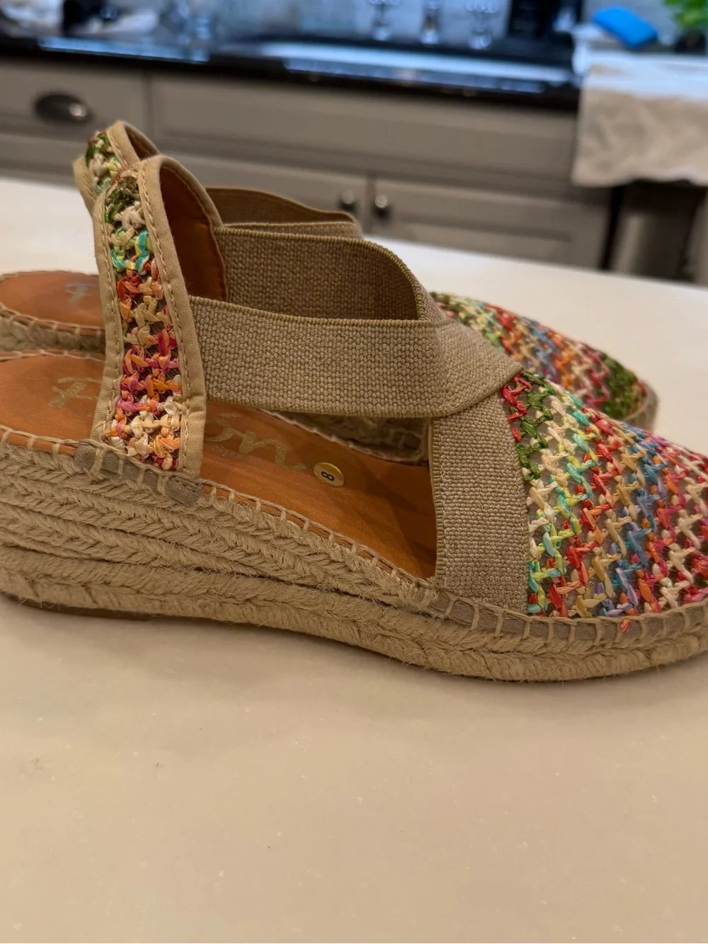 Picon Women’s Multi Color Wedge Espadrilles Handmade Sz 8 NEW